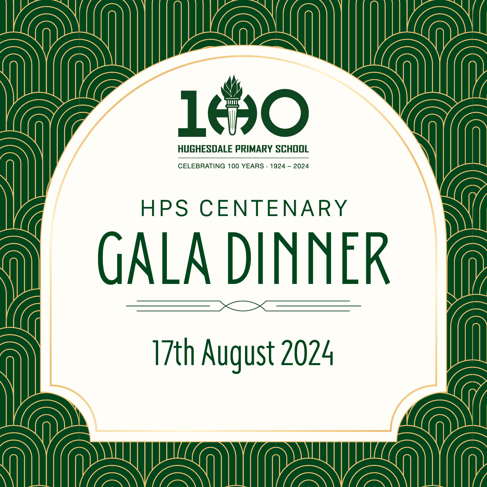 Hughesdale Primary School Celebrating 100 Years - Centenary Logo in Green